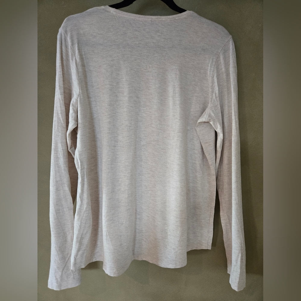 Olsen | Snake Print Long Sleeve Top | Neutral Beige, Size M - Picture 3 of 8